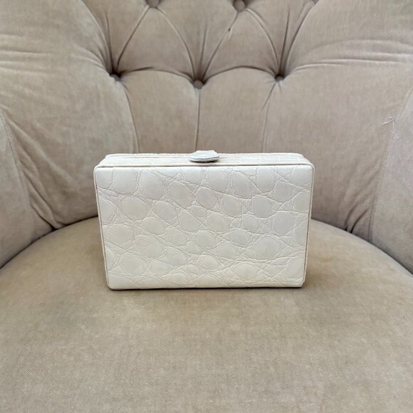 VTG Auth. TITTI DELL' ACQUA by MAXIMA Genuine Alligator Minuadiere Box Clutch - Picture 2 of 7
